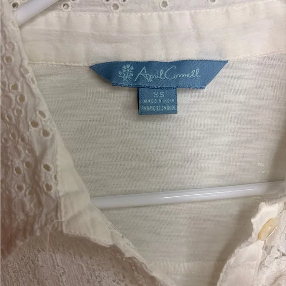 April Cornell Nostalgia Cream Lace Blouse XS - Picture 9 of 11